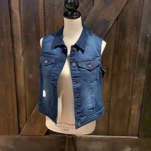 Jeaniologie dark wash jean vest